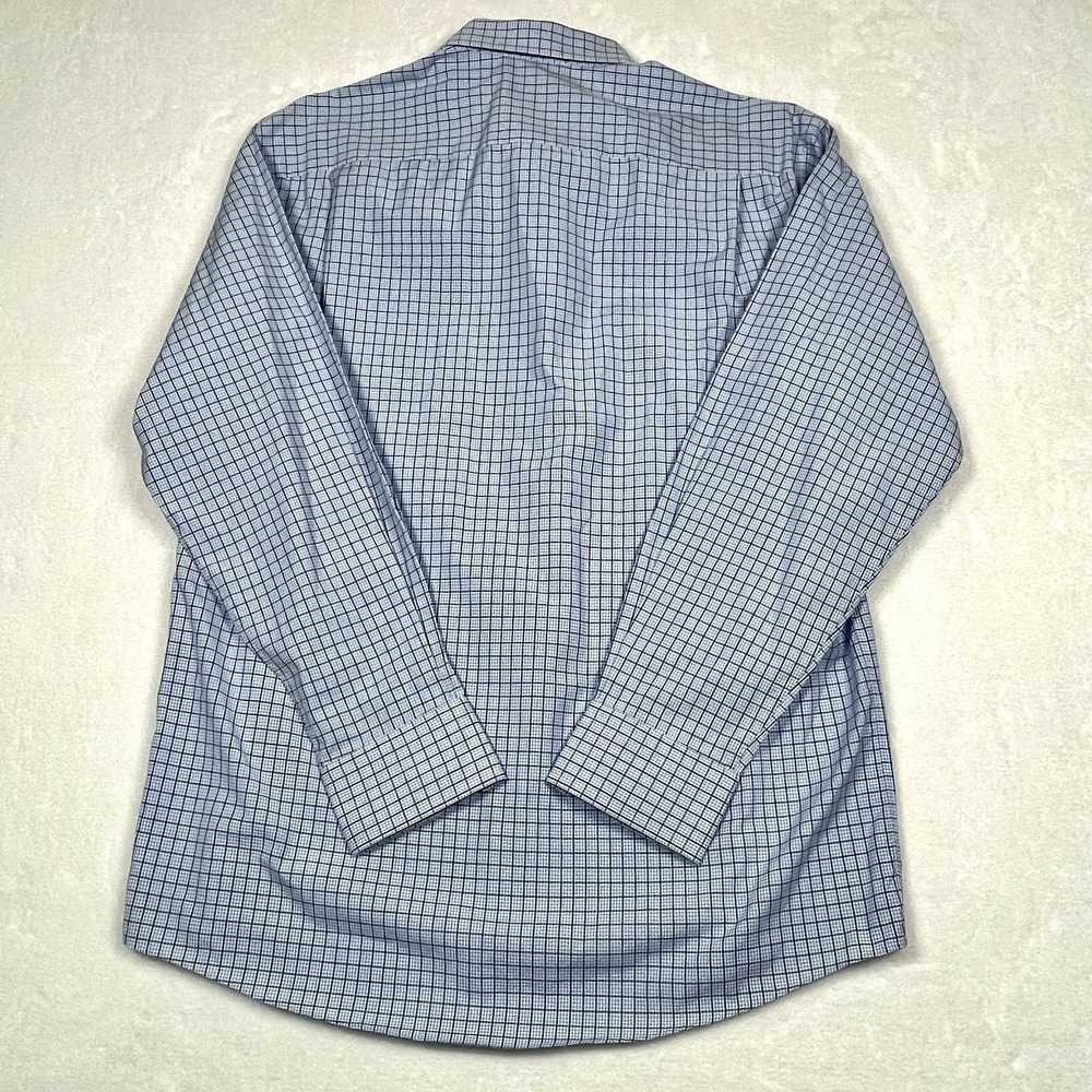 Eton Dress Shirt Men 16.5 - 42 Classic Light Blue Micro Check Button Long Sleeve - Picture 5 of 8